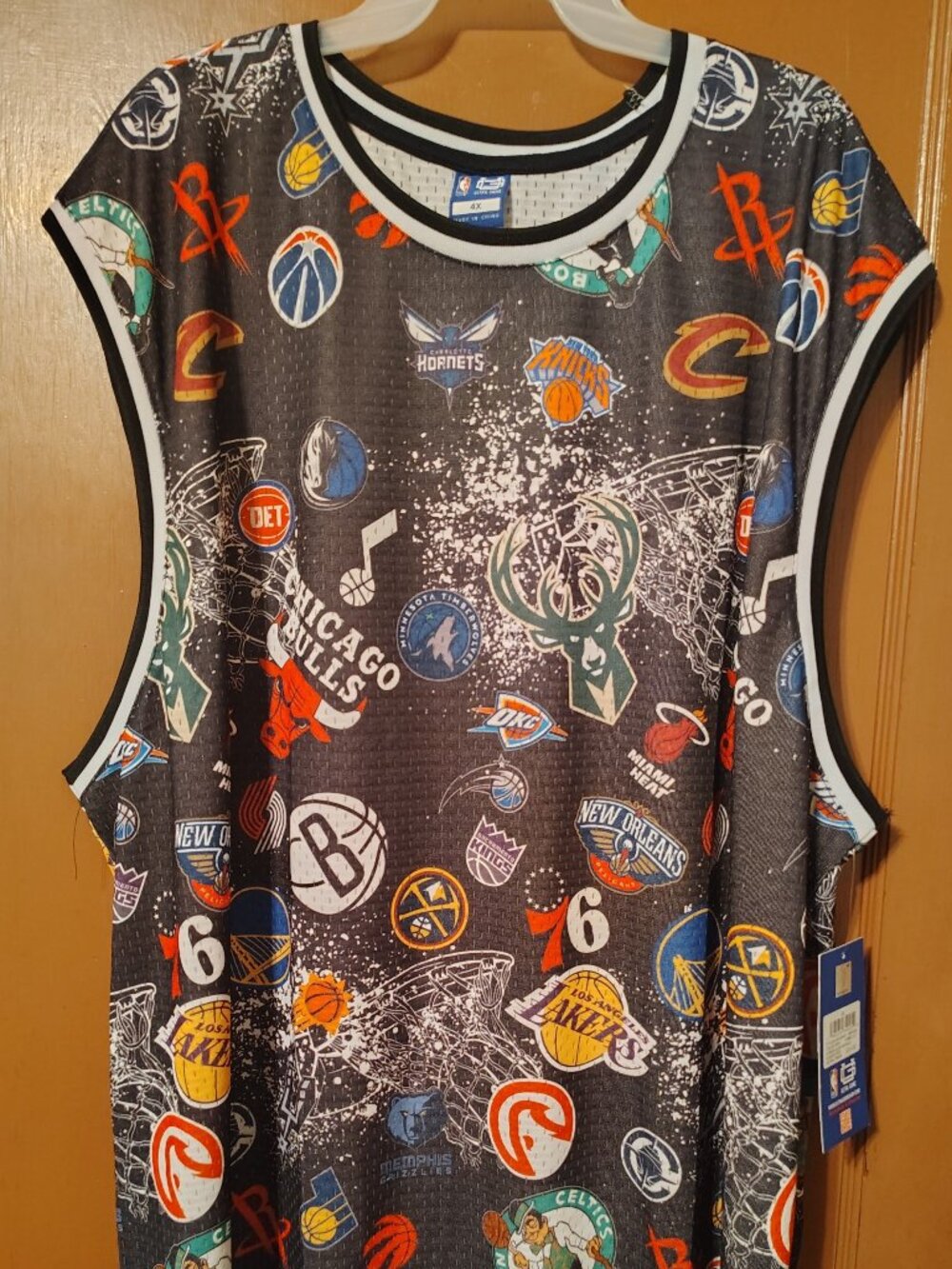 ULTRA GAME NBA 30 MULTI TEAM CLASH BIG MEN 4X Muscle SHIRT Jersey-59 INCH CHEST